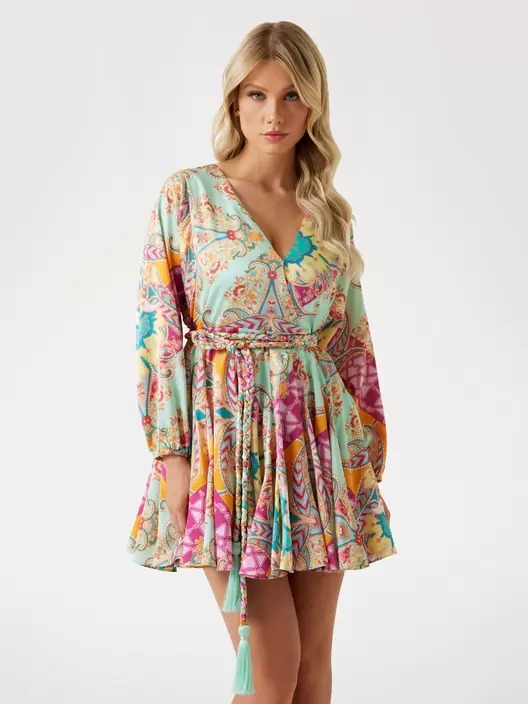 Vestido plisado con motivo cachemira Marciano