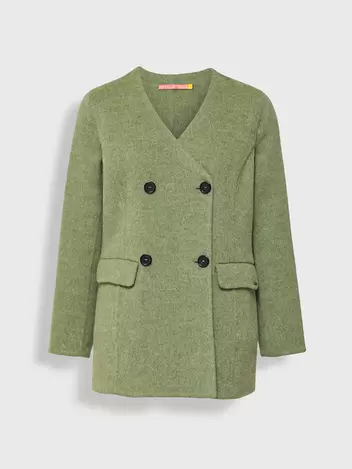 Saco Yvette De Baby Alpaca Y Lana Color Verde