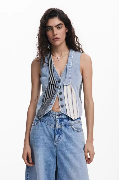 Chaleco vaquero patchwork