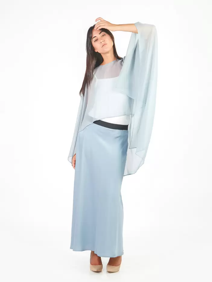 Falda maxi de satín