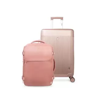 MALETA DOHA 24" ROSADO + MOCHILA VIAJERA NAGEL ROSADO OSCURO