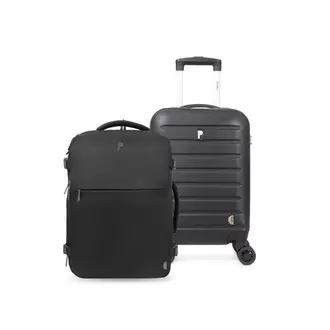 MALETA MALDIVAS 18" NEGRO + MOCHILA VIAJERA NAGEL NEGRO