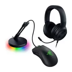 Razer Kit Gamer: Audífonos Kraken X Lite + Mouse Deathadder Essential + Bungee V3