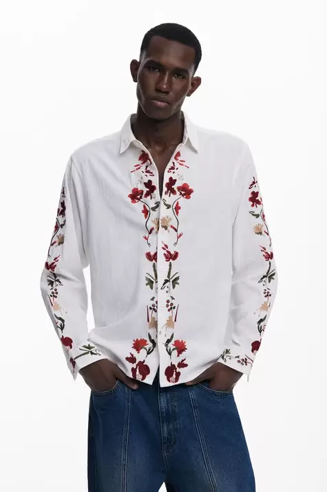 Camisa manga larga bordado flores