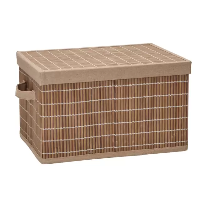Caja Organizadora Bambú Plegable con Tapa 39x29,5x22 cm U