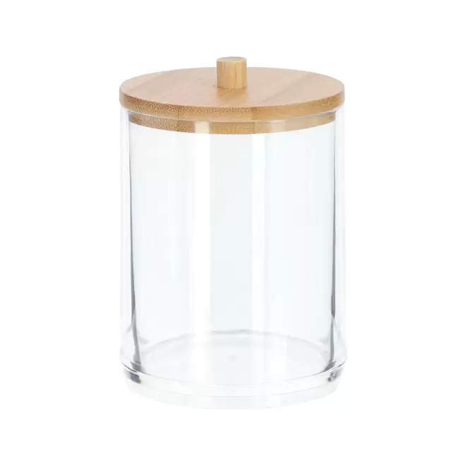 Porta Hisopos PS Transparente con Tapa Ø7x10,5 cm U