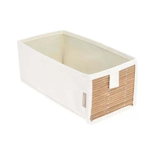 Caja Organizadora Bambú - Algodón Rectangular 14x28x11 cm