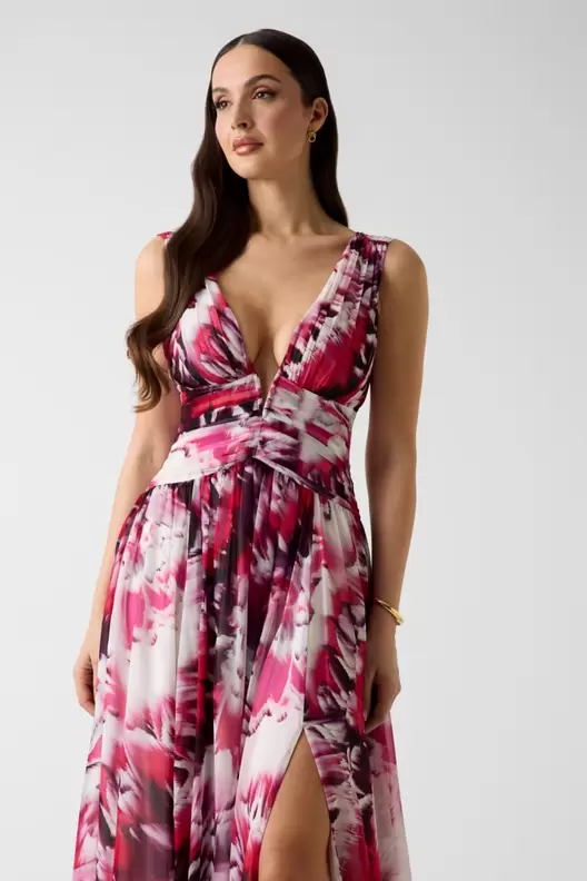 Vestido largo con estampado floral Marciano