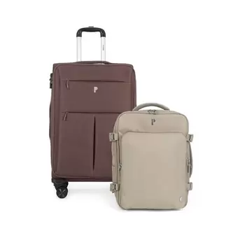 MALETA BANGKOK 28" MOCCA MOUSSE + MOCHILA VIAJERA LISON BEIGE