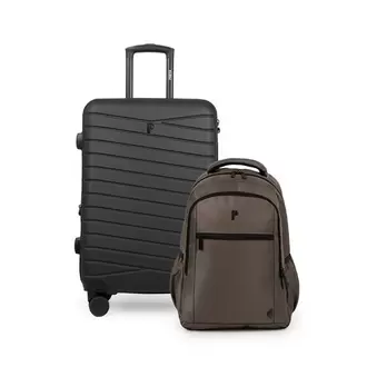 MALETA MIKONOS 28" NEGRO + MOCHILA ENDHER NUDE