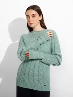 Guantes Zada De Baby Alpaca Color Celeste