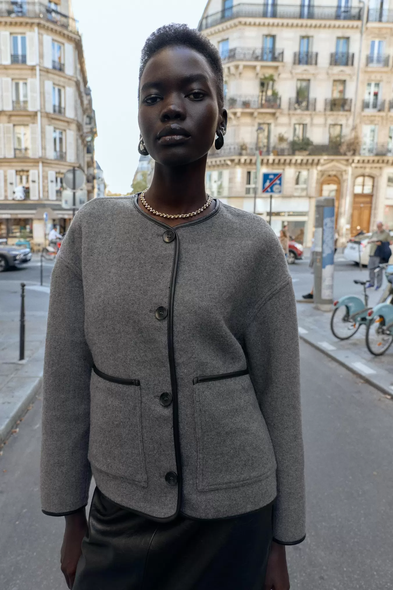 CHAQUETA REVERSIBLE VIVOS EFECTO PIEL