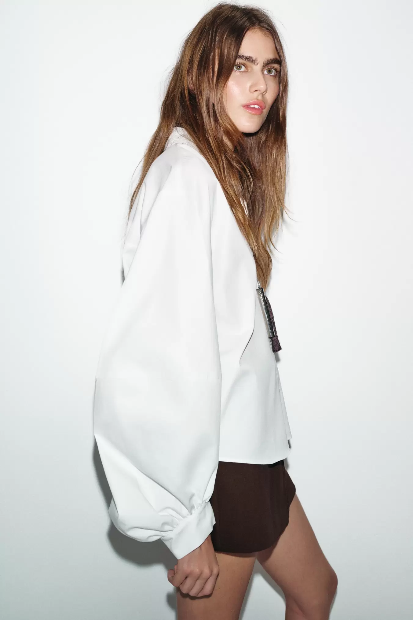 CAMISA POPELÍN MANGA ABULLONADA