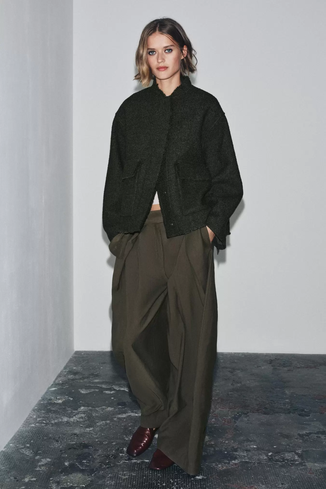 CHAQUETA ESTRUCTURA CON LANA ZW COLLECTION