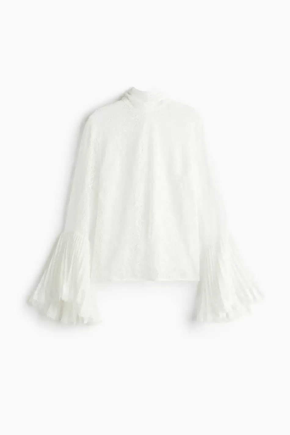Blusa de encaje con mangas trompeta