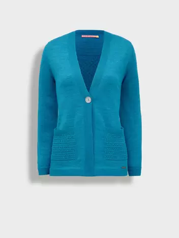 Cárdigan Zanzibar De Baby Alpaca Color Azul
