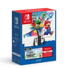 Nintendo Switch OLED Blanco - Super Mario Bros. Wonder + 12 meses suscripción Switch Online