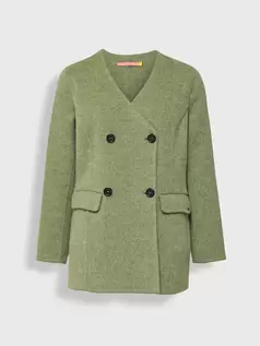 Saco Yvette De Baby Alpaca Y Lana Color Verde