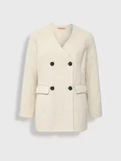 Saco Yvette De Baby Alpaca Y Lana Color Beige