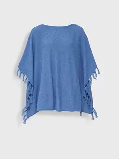 Poncho Scorpio De Baby Alpaca Color Azul