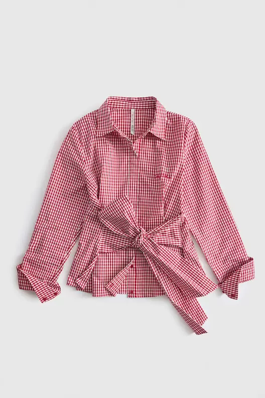 Camisa con lazo estampado