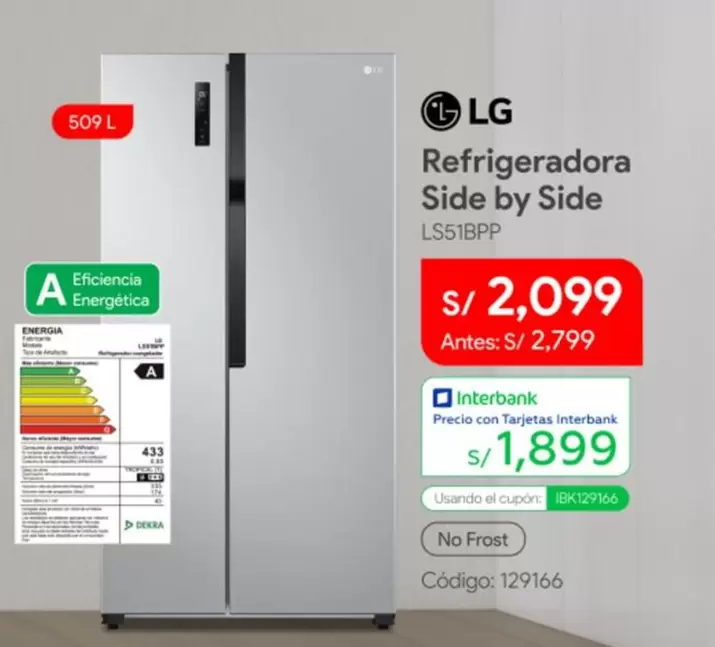 Lg - Refrigeradora Side by Side LS51BPP