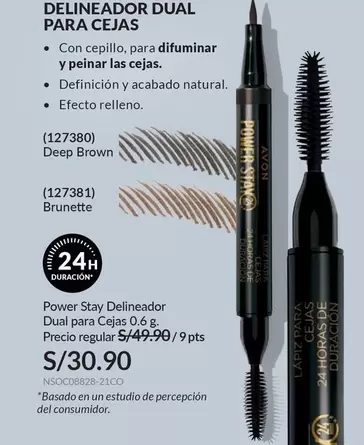 Avon - POWER STAY DELINEADOR DUAL para Cejas 0.6 g