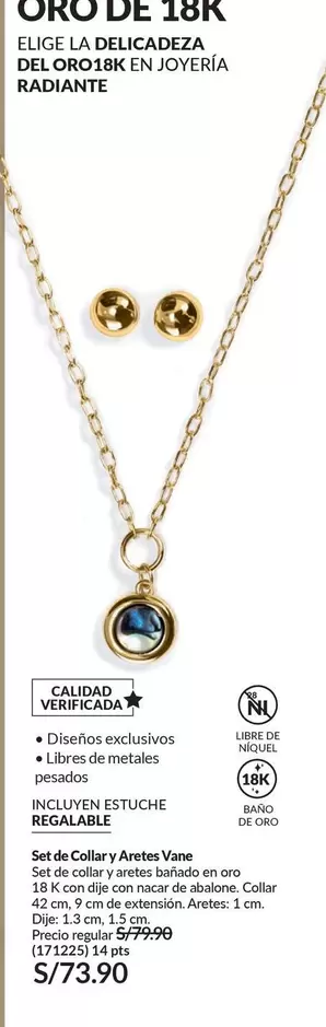 Oro - Set de Collar y Aretes Viare