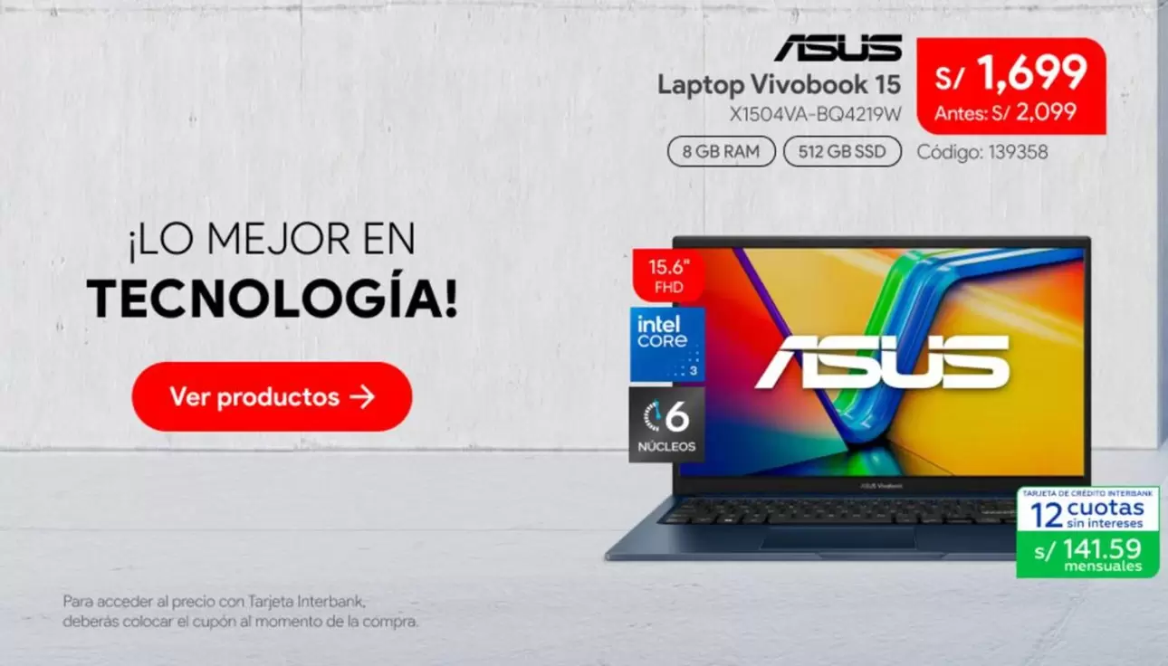 Asus - Laptop Vivobook 15 X7604VA-BQ242PW