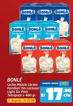 Bonlé - Leche Mezcla L00ctea Familiar/ Sin Lactosa/ Light Six Pack