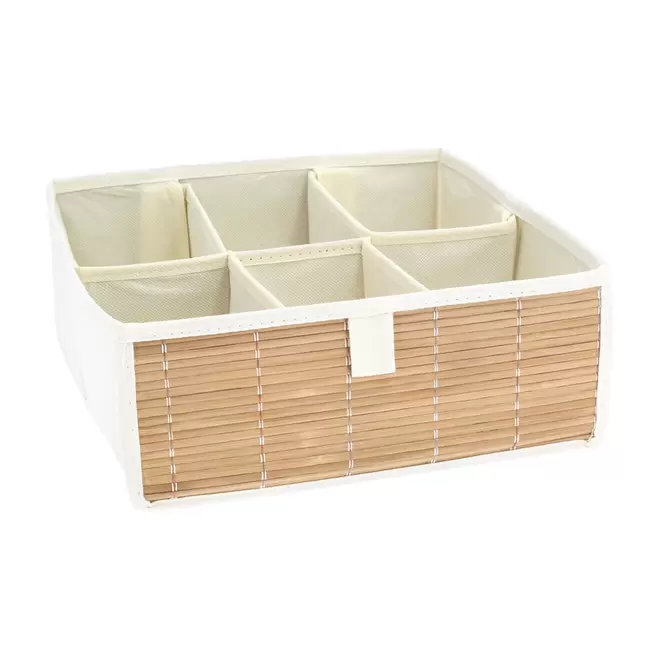 Caja Bambú-Algodón con Divisiones 28x28x11 cm