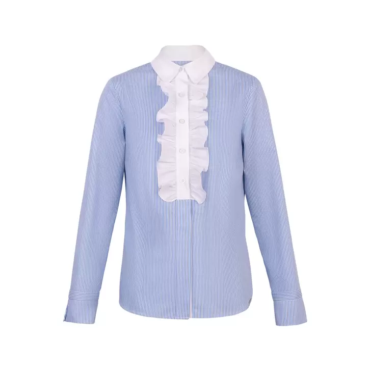 Blusa Camisera Lucina Celeste/Blanco