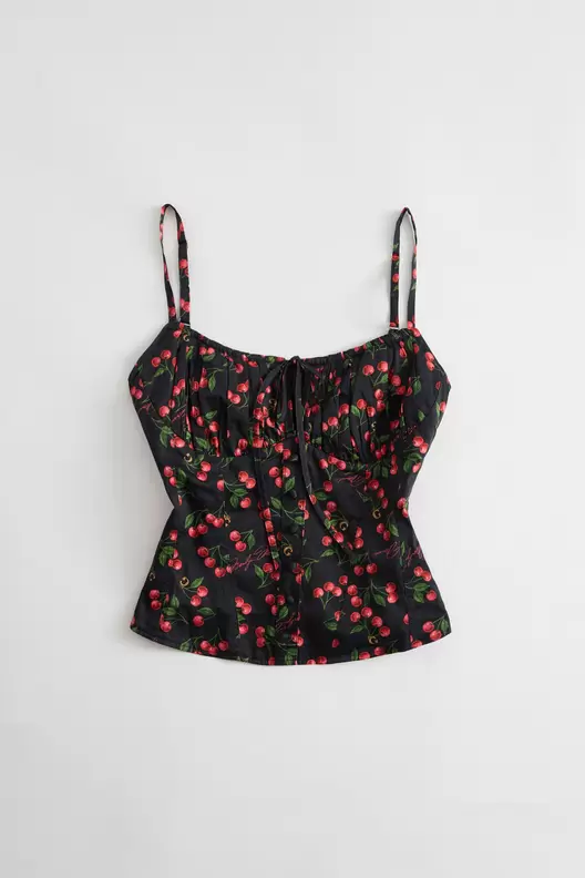 Top corsé estampado
