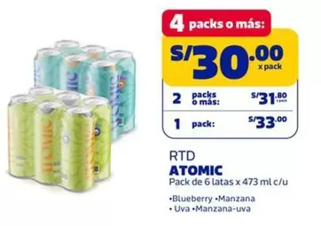 RTD ATOMIC Pack de 6 latas