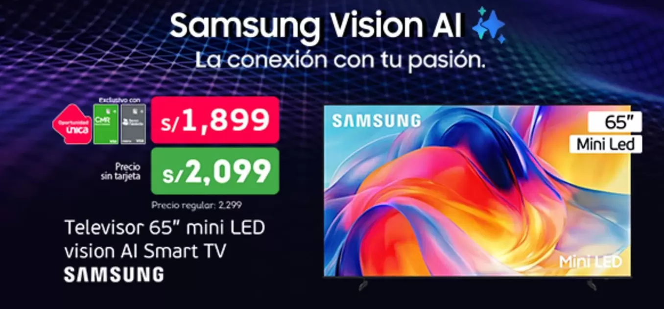 Samsung - Televisor 65" mini LED vision AI Smart TV