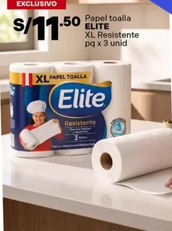 Elite - Papel toalla XL Resistente pq x 3 unid