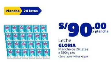 Gloria - Plancha de 24 latas Leche GLORIA