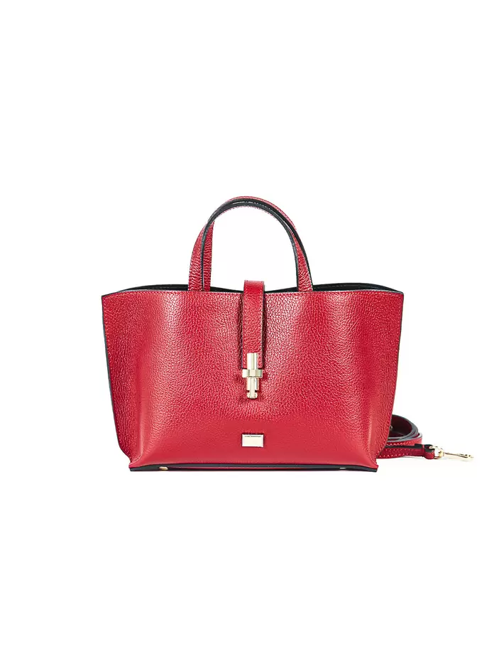 Cartera trapezoidal de cuero