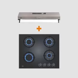 Combo encimera Vidrio Templado 049V2 + Campana Roma 60cm