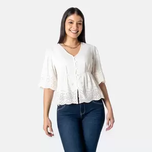 Blusas Popelina Vadeya Mg 3/4