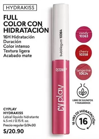Labial líquido hidratante