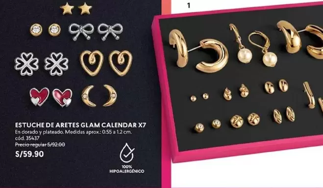 Dorado - ESTUCHE DE ARETES GLAM CALENDAR X7