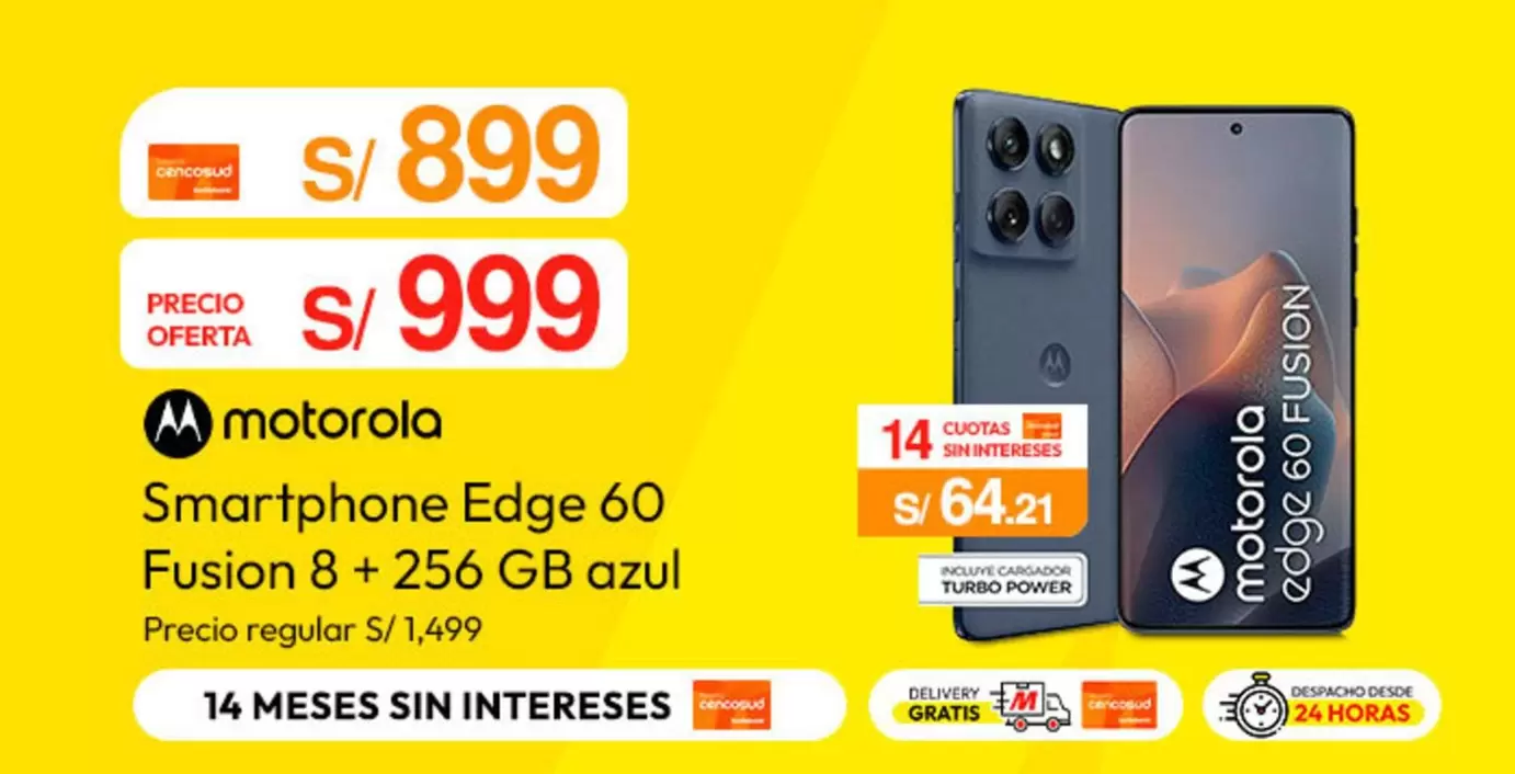 Motorola - Smartphone Edge 60 Fusion 8 + 256 GB azul
