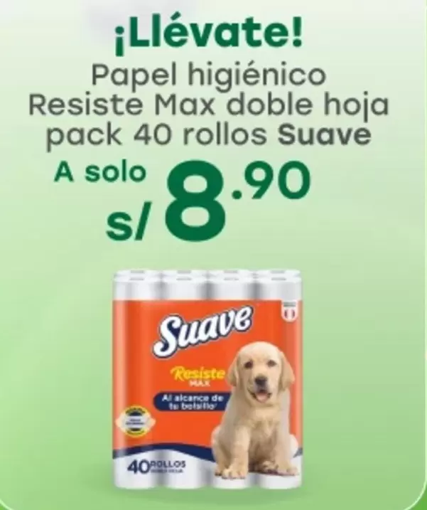 Suave - Papel higi00enico Resiste Max doble hoja pack 40 rollos