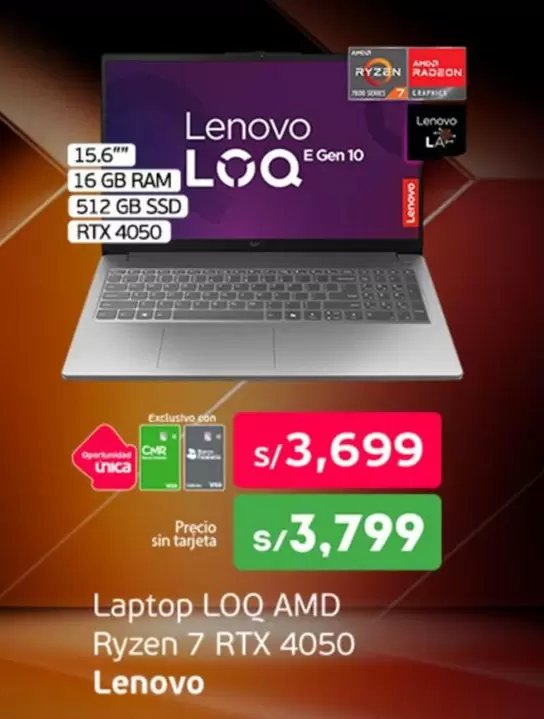 Lenovo - Laptop LOQ AMD Ryzen 7 RTX 4050