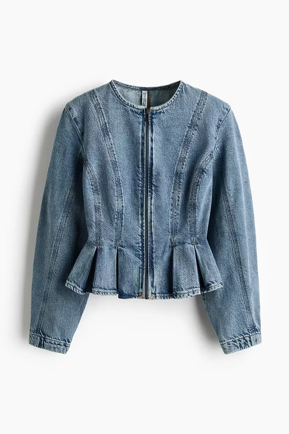 Blusa denim con peplum