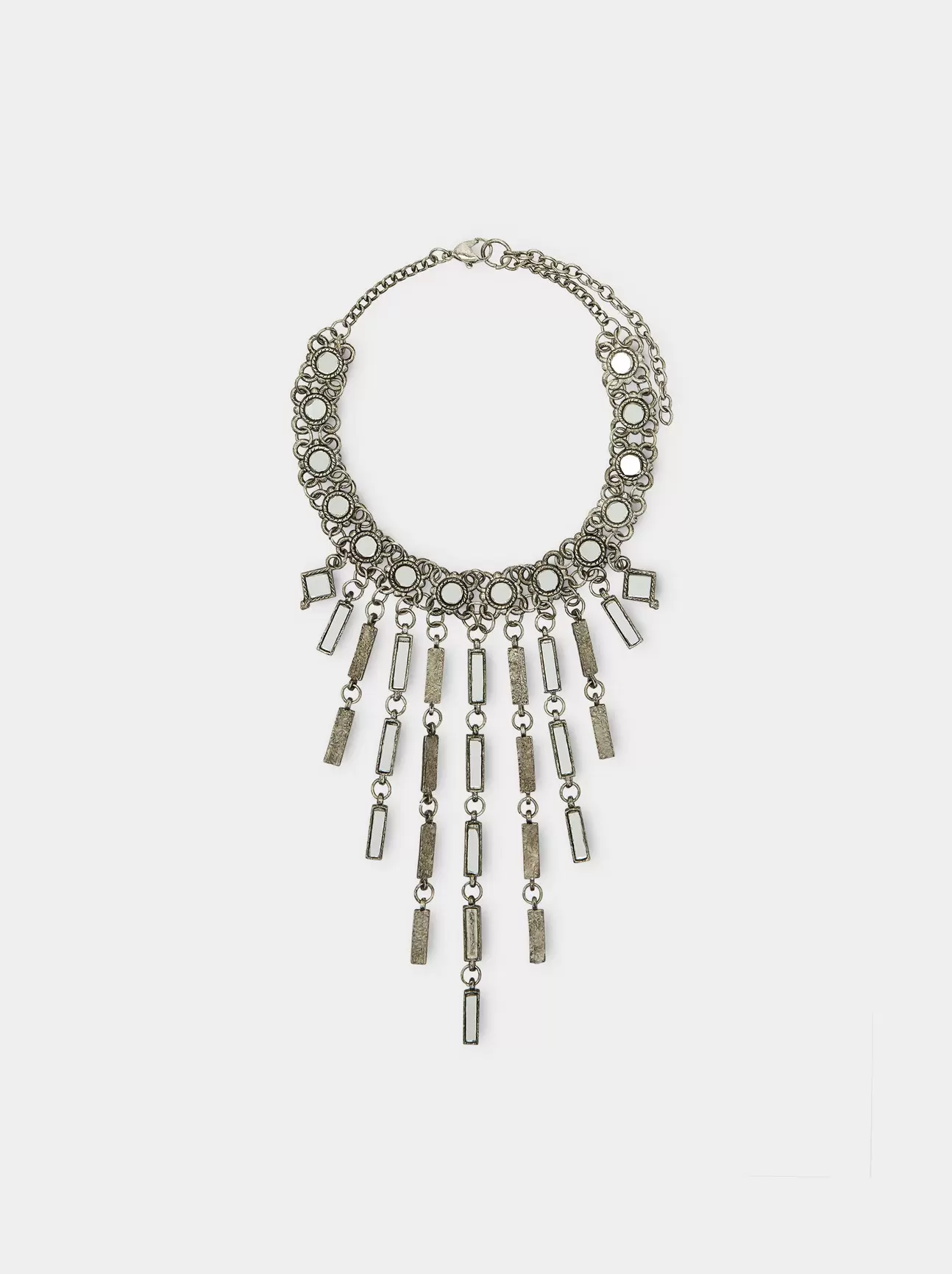 Collar Corto Con Colgantes De Barras Espejo