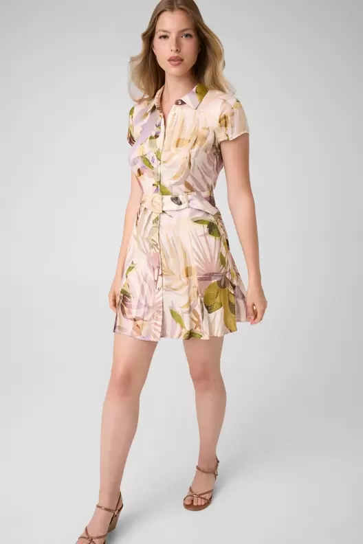 Vestido mini mezcla lino