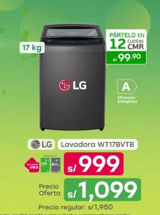 Lg - Lavadora WT17BVB