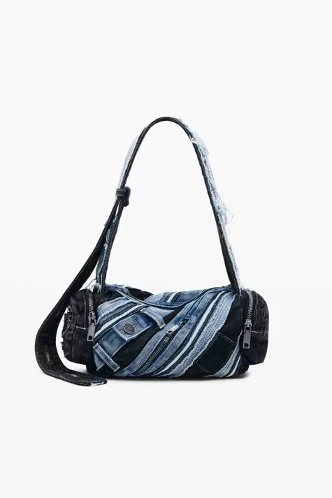 Bolso mediano denim patch